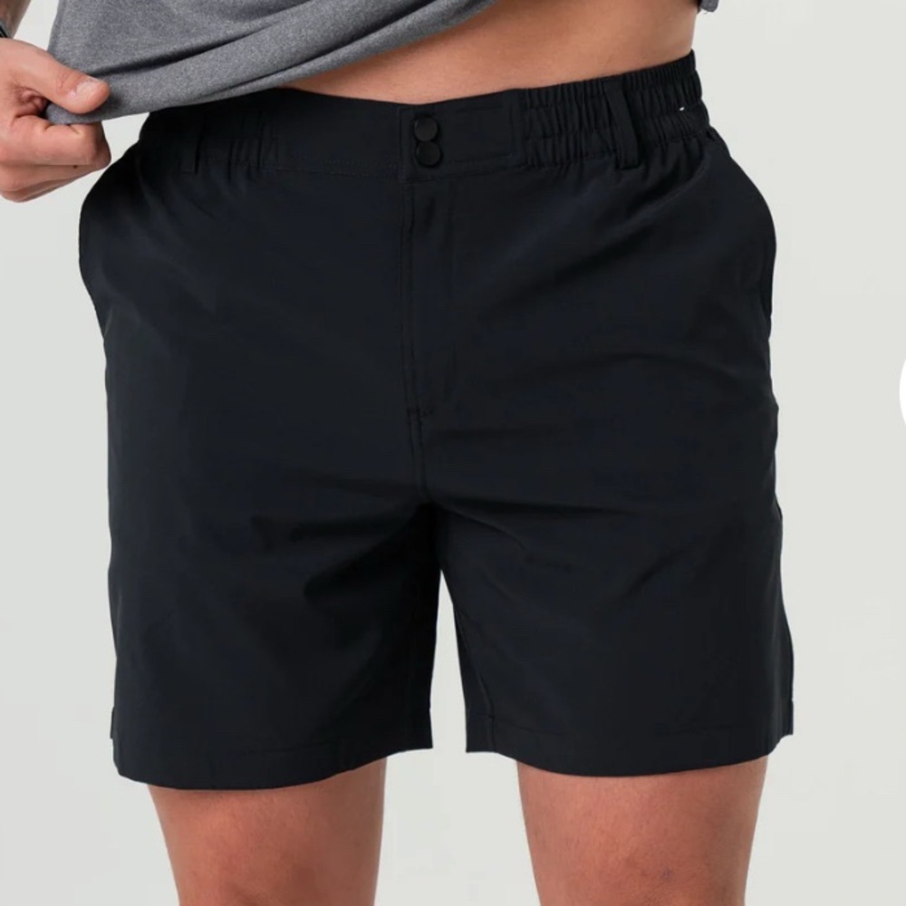 BURLEBO EVERYDAY MATTE BLACK SHORTS WITH RETRO DUCK CAMO POCKET (7" Inseam)